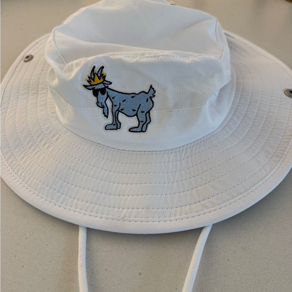 Goat White Kids Bucket Hat with Embroidered Goat